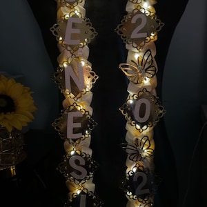 Pixie Light Up Gold Coquette Grad Lei
