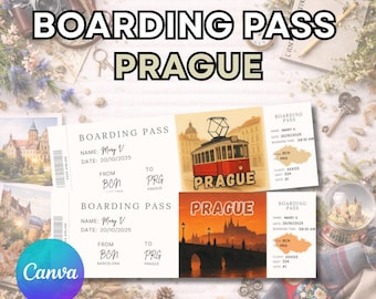 Lisbon boarding pass, editable boarding pass gift ticket, editable surprise gift in Canva, Lisbon travel ticket template, trip reveal