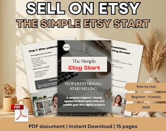 Etsy Seller Guide — How to Sell on Etsy & Open a Store | Beginner Step-by-Step System | Instant Download PDF Document