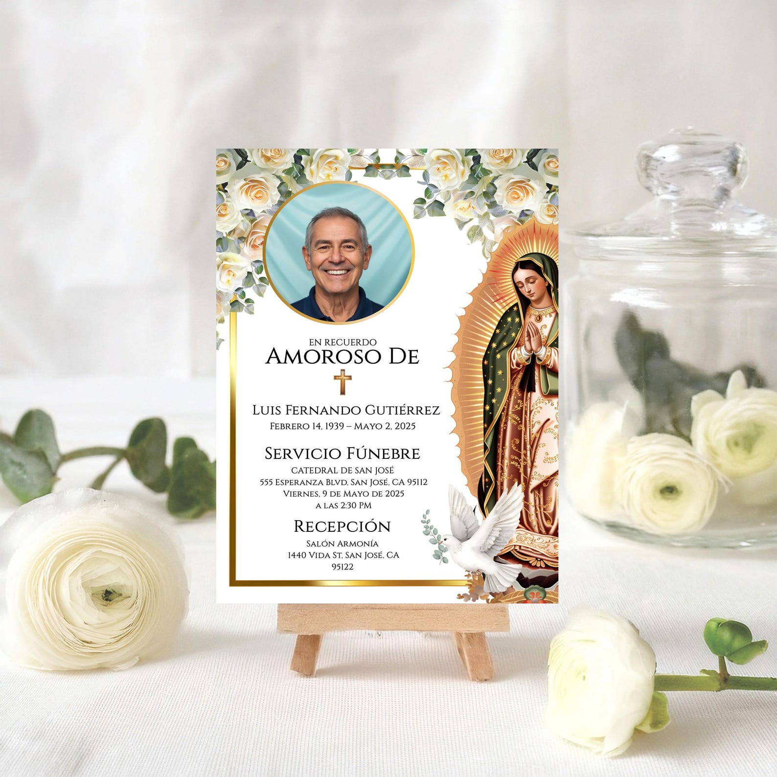 Editable Funeral Program Template, Virgen De Guadalupe Catholic