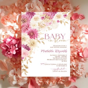 Baby in Bloom Invitation, Wildflowers Baby Shower Invitation, Baby in Bloom Baby Shower Invitation Girl, Floral Spring Baby Shower Template