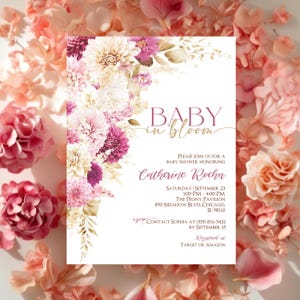 Baby in Bloom Baby Shower Invitation Girl, Baby in Bloom Invitation, Wildflower Baby Shower Invite, Floral Baby Brunch Invite, Baby in Bloom