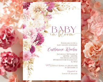 Invito Baby Shower Baby in Bloom Bambina, Invito Baby in Bloom, Invito Baby Shower Wildflower, Invito Baby Brunch Floreale, Baby in Bloom