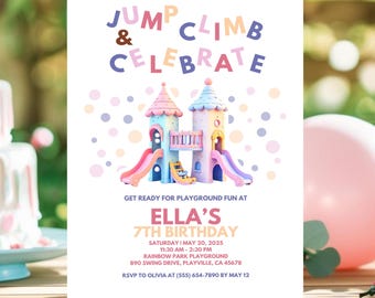 Playground Birthday Party Invitation, Fun Editable Kids Party Invite, Outdoor Kids Party, Custom Playground Birthday Invitation Printable