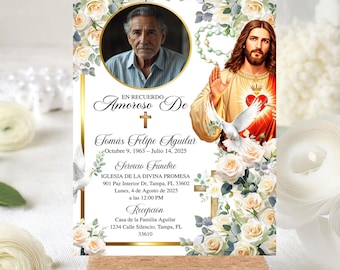 Celebración La Vida, Editable Spanish Funeral Invitation, Jesus Christ Memorial Invite, En Memoria Amorosa Card Español Jesús Cristo Funeral