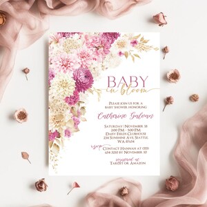 Baby in Bloom Invitation, Wildflower Baby Shower Invitation, Baby in Bloom Baby Shower Invitation Girl Baby in Bloom Girl Invite Spring Baby