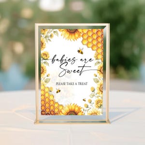Bee Baby Shower Please Take a Treat Sign, Babies Are Sweet Sign Printable, Gender Neutral Honey Bee Baby Shower Dessert Table Sign CPC002