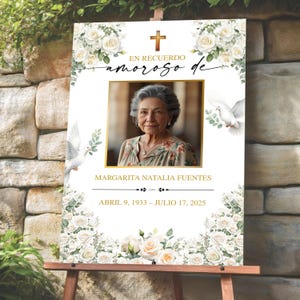 Funeral Welcome Sign, Spanish Funeral Memorial Welcome Sign, Editable Memorial Poster, Spanish Memorial Sign Template, Instant Download