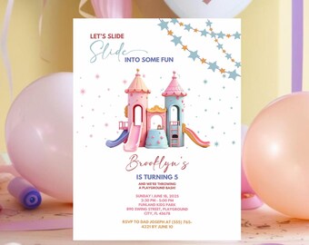 Printable Playground Party Invitation, Digital Kids Party Invite, Fun Outdoor Birthday Invite for Kids, Playground Birthday Invitation Party