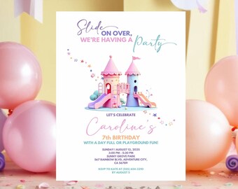 Printable Playground Party Invitation, Playground Party Invitation, Digital Kids Party Invite, Fun Outdoor Birthday Invite for Kids Party