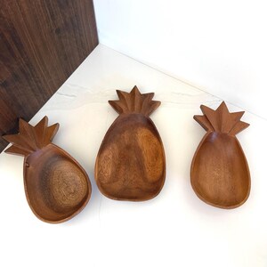 3 Solid Wood Pineapple serving dishes