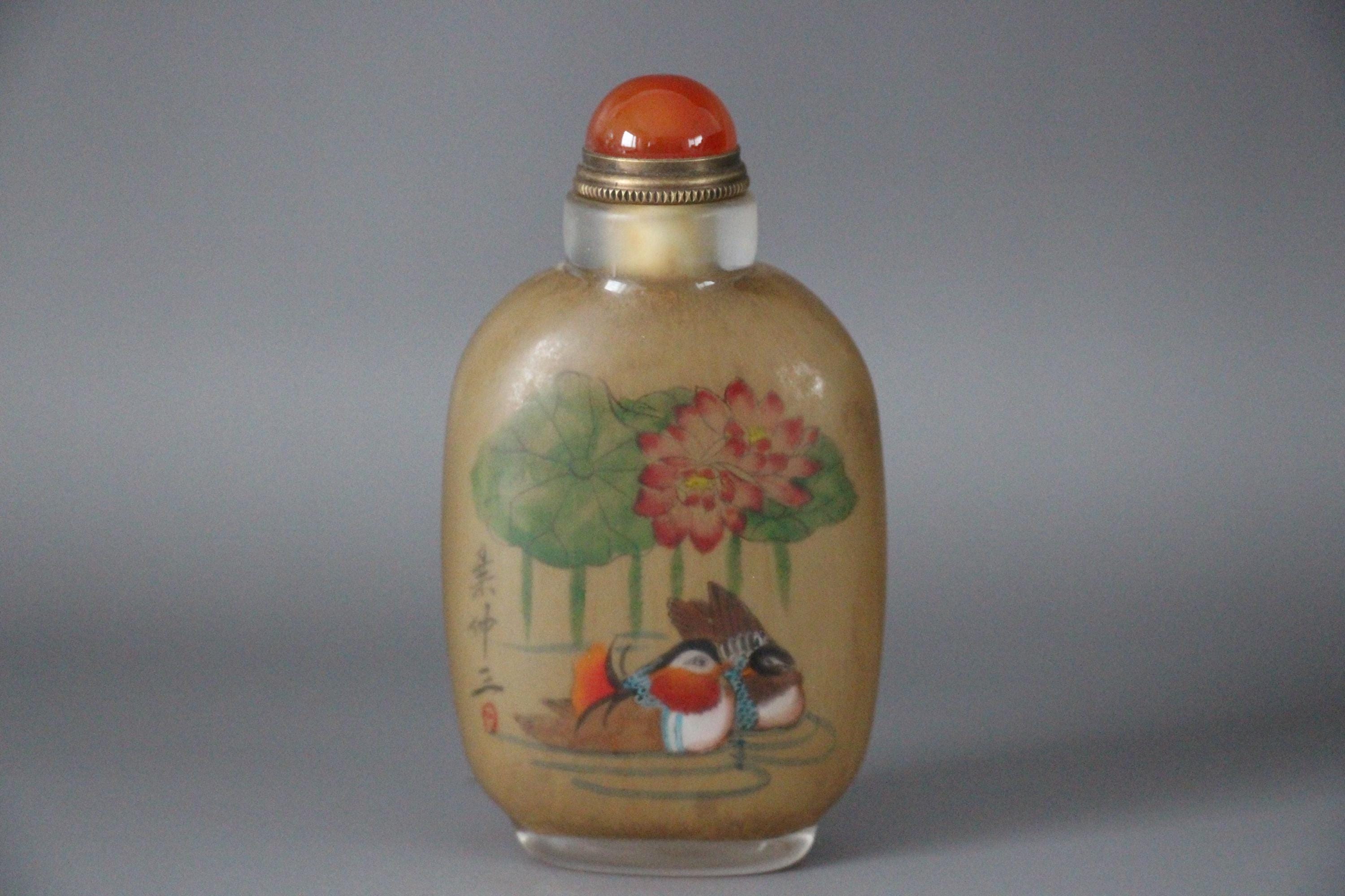 Chinese Antique Glass Lnside Painting Snuff Bottles