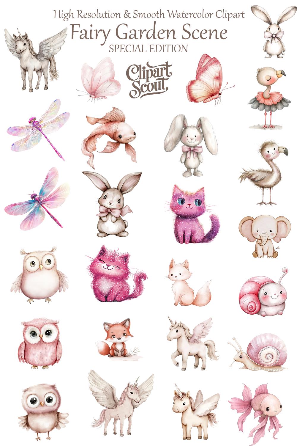 Watercolor Fairy Clipart Bundle, Pink Garden Fairy PNG Set, Mushroom ...