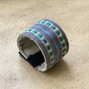 Alysha Blue handwoven cuff bracelet image 1