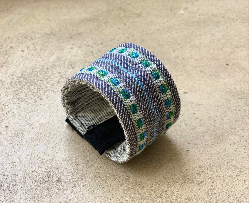 Alysha Blue handwoven cuff bracelet image 1