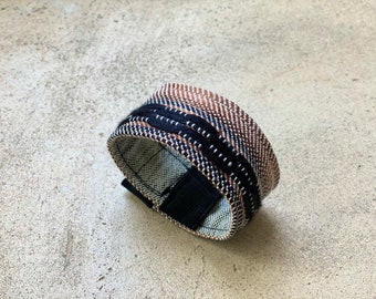 Liana - Handwoven cuff bracelet with copper