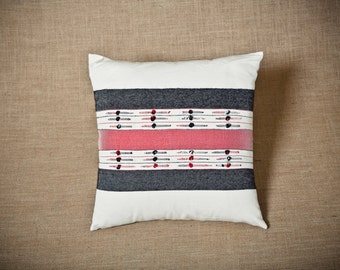 Royal Garment Series / Red and Black - Handwoven cushion cover