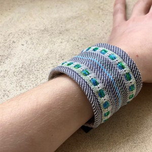 Alysha Blue handwoven cuff bracelet image 2