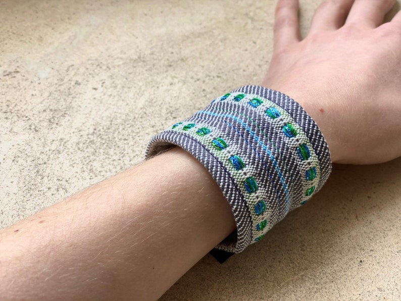 Alysha Blue handwoven cuff bracelet image 2