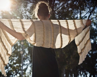 Gold Arete - Handwoven shawl