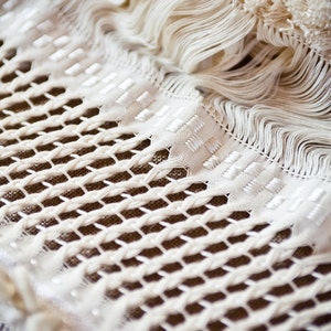 White Arete Handwoven shawl image 5