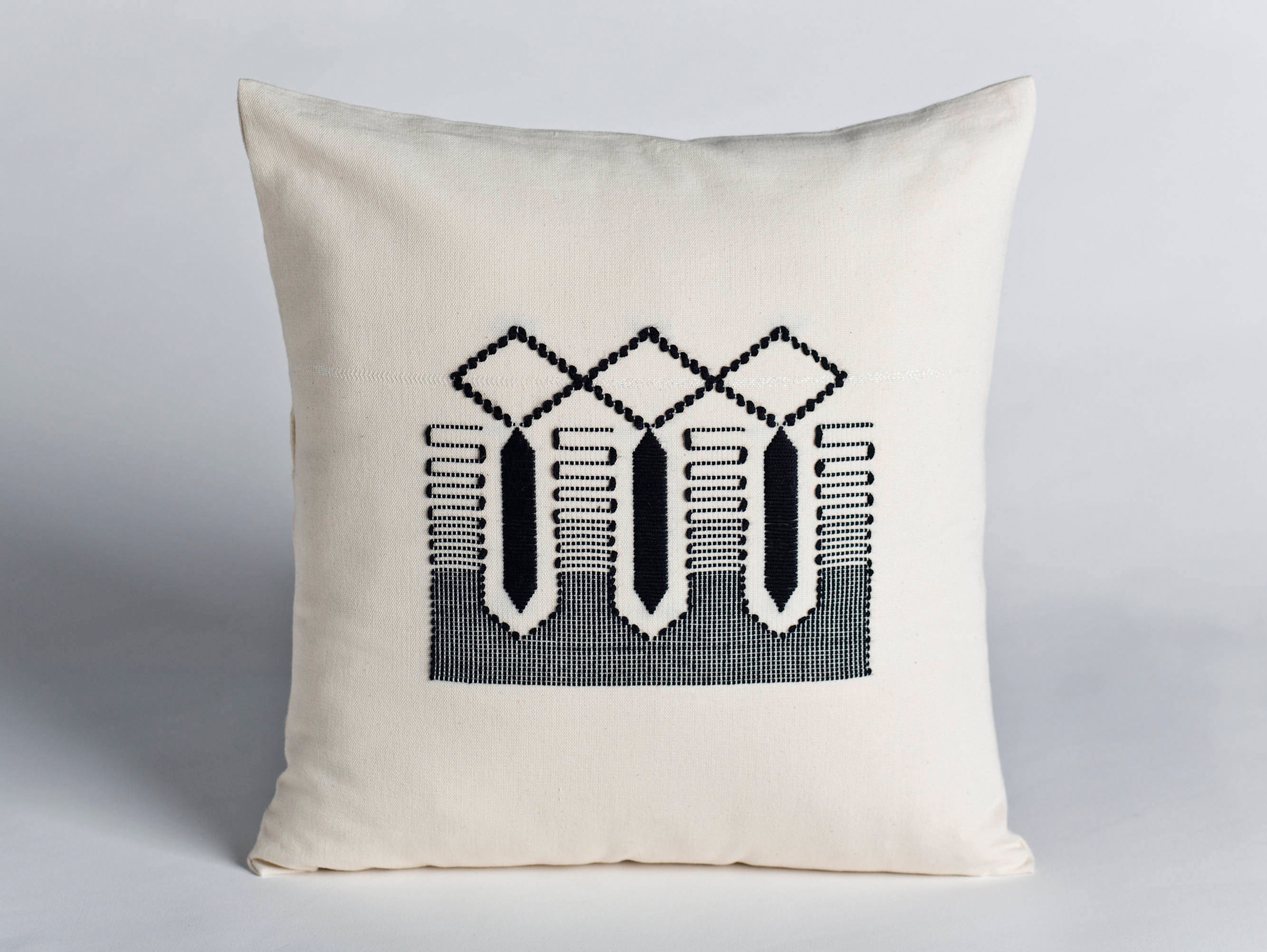 Série Schemata/Tripple Slit Experiment - Couvercle Coussin Tissé à La Main