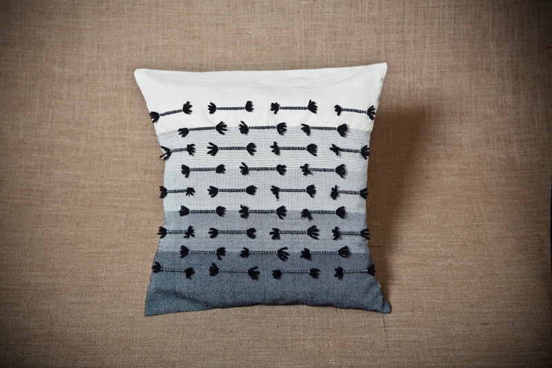 Gradient Script - Housse de Coussin Tissé à La Main