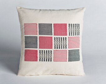 Schemata Series / Fuzzy Squares - Handwoven Cushion Cover