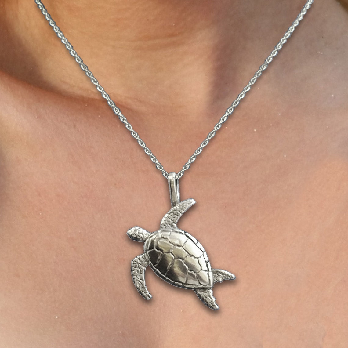 Collier Pendentif Tortue De Mer En Or Acier Inoxydable - Bijou Homme Femme, Style Animal, Cadeau