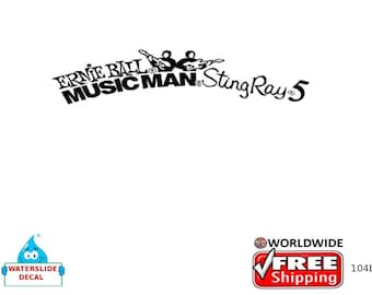 Musicman Sting Ray Guitar Decal Head stock Restoration Waterslide Logo 104b