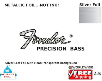 Fender Precision Bass Guitar Decal Head stock Restoration Waterslide Logo 23s