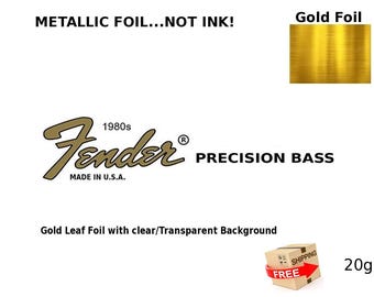 Fender Precision Bass Guitar Decal Head stock Restoration Waterslide Logo 20g