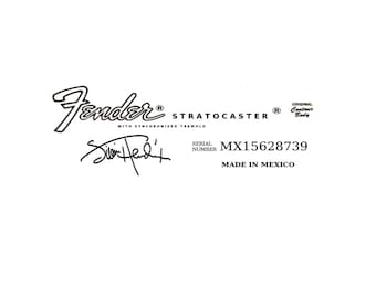 Fender Gitarre Aufkleber Kopfstock Restaurierung Waterslide Logo 107b