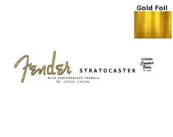Fender Stratocaster Guitar Decal Head stock Restoration Waterslide Logo 1G