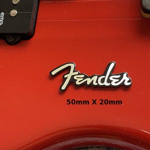 Fender Guitar Decal Headstock restoration 3d metal aluminum Sticker Decal Logo emblem. M135-1