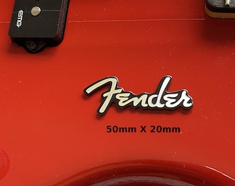 Fender Guitar Decal Headstock restoration 3d metal aluminum Sticker Decal Logo emblem. M135-2