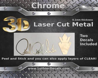 Gibson PRS Guitar Restoration 3d laser cut metal Peel and Stick Guitar Decal M11