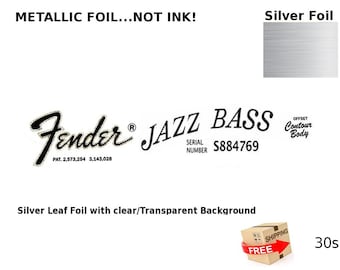 Fender Jazz Bass Guitar Decal Head stock Restoration Waterslide Logo 30s