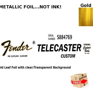 Fender Telecaster Guitar Decal Head stock Restoration Waterslide Logo 31g