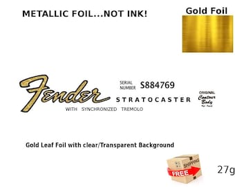 Fender Stratocaster Guitar Decal Head stock Restoration Waterslide Logo 27g
