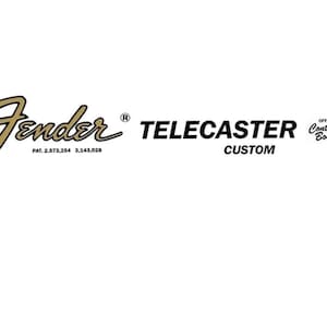Fender Telecaster Guitar Decal Head stock Restoration Waterslide Logo 11b