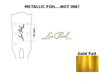 Gibson Guitar Decal Head stock foil Restoration Waterslide Logo 11g
