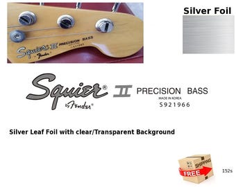 Squier Präzisions-Gitarren-Aufkleber Kopfmaterial Restaurierung Waterslide Logo 152s