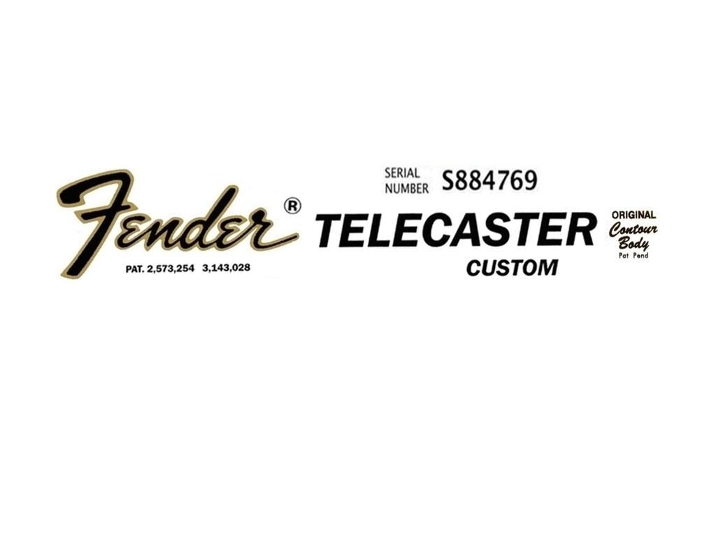 Fender Telecaster Guitar Decal Head Stock Restoration Waterslide