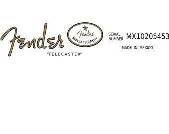 Fender Telecaster Gitarre Aufkleber Kopfstock Restaurierung Waterslide Logo 24b