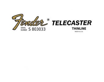 Calcomanía para guitarra Fender Telecaster Thinline con restauración de clavijero y logotipo Waterslide 184b