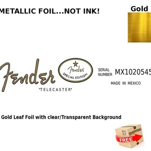 Fender Telecaster Guitar Decal Head stock Restoration Waterslide Logo 19g