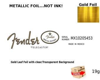 Fender Telecaster Guitar Decal Head stock Restoration Waterslide Logo 19g