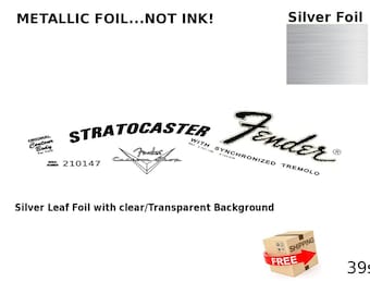 Fender Stratocaster Guitar Foil Decal Lefty Restoration Waterslide Logo 39s