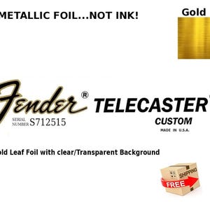 Fender Telecaster Guitar Decal Head stock Restoration Waterslide Logo 36g